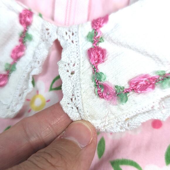 Vtg 90s Copper Key Dress Girls SZ 3T Midi/Maxi Pink Floral Cottagecore Girly - Picture 3 of 5